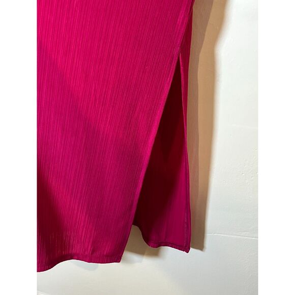 NSK Pink Ribbed Knit Midi Dress with Satin Bust Detail Fitted Bodycon - Size‎ S - Picture 5 of 7